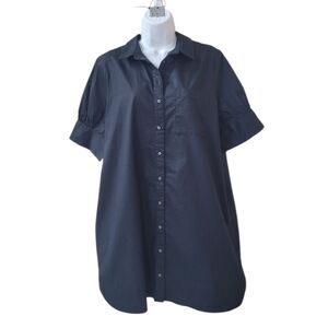 OLD NAVY Blackjack Short Sleeve Woven Shirt Dress Size L Petite